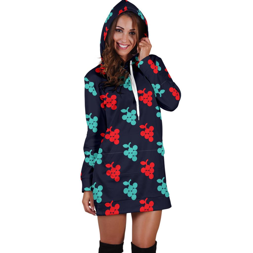Grape Pattern Print Design GP07 Women Hoodie Dress
