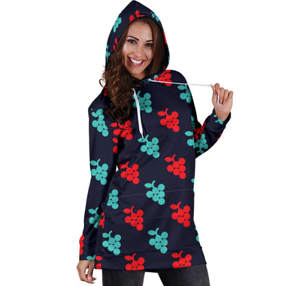 Grape Pattern Print Design GP07 Women Hoodie Dress
