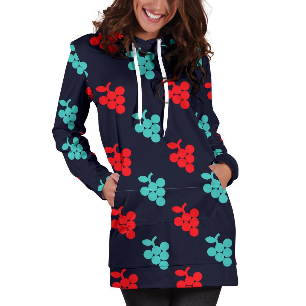 Grape Pattern Print Design GP07 Women Hoodie Dress