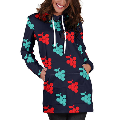 Grape Pattern Print Design GP07 Women Hoodie Dress