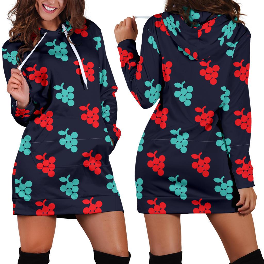 Grape Pattern Print Design GP07 Women Hoodie Dress