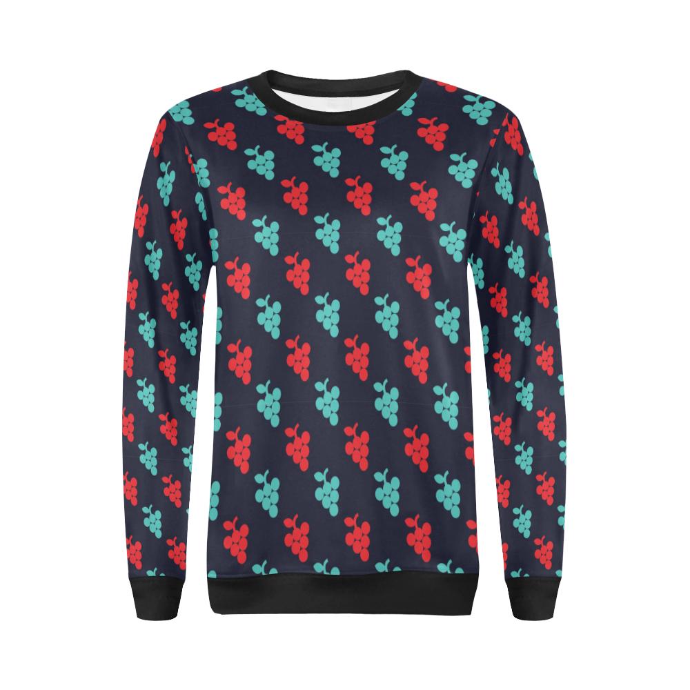 Grape Pattern Print Design GP07 Women Long Sleeve Sweatshirt-JorJune
