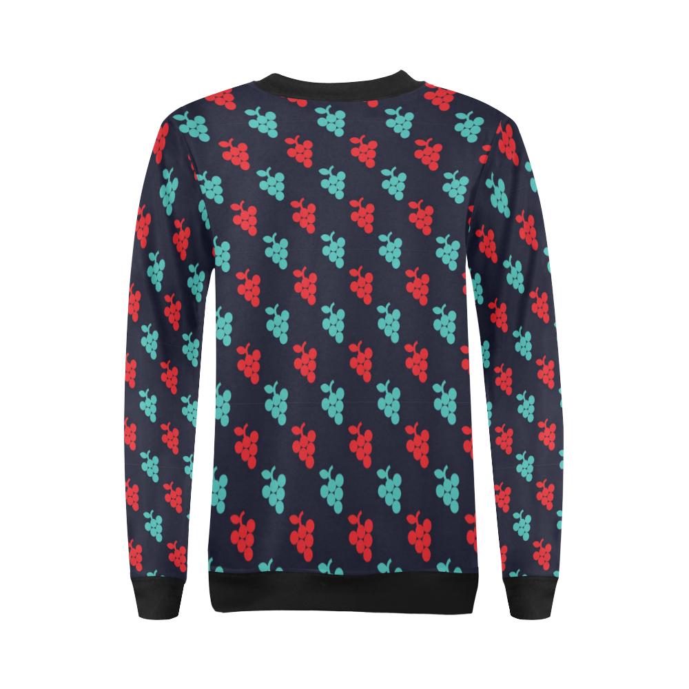 Grape Pattern Print Design GP07 Women Long Sleeve Sweatshirt-JorJune