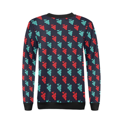 Grape Pattern Print Design GP07 Women Long Sleeve Sweatshirt-JorJune