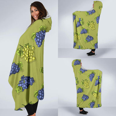 Grape Pattern Print Design GP08 Hooded Blanket-JORJUNE.COM