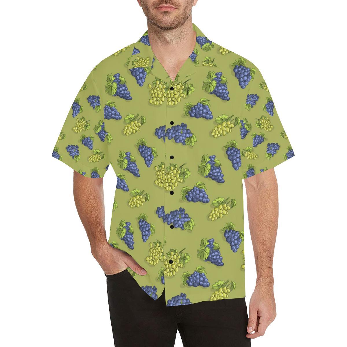 Grape Pattern Print Design GP08 Men Hawaiian Shirt-JorJune