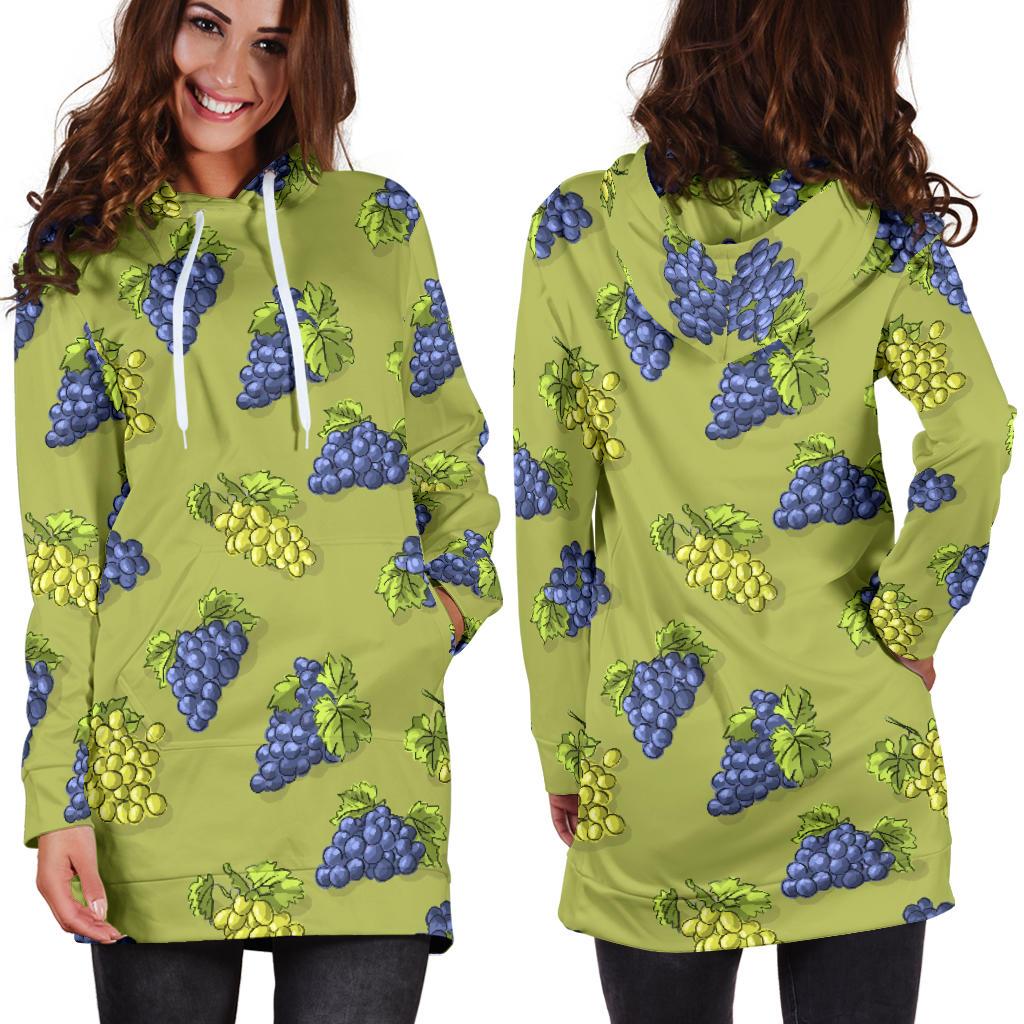 Grape Pattern Print Design GP08 Women Hoodie Dress