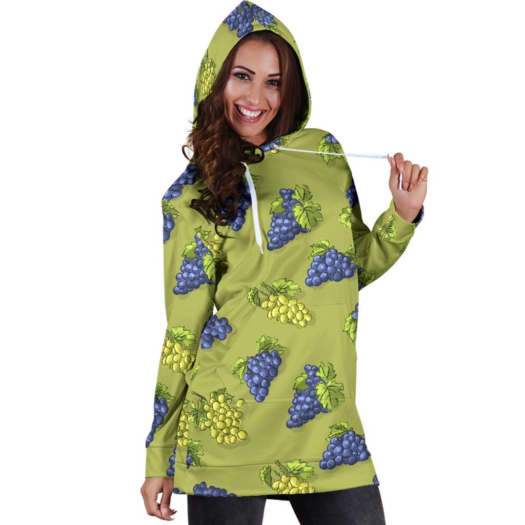 Grape Pattern Print Design GP08 Women Hoodie Dress
