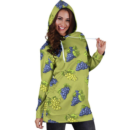 Grape Pattern Print Design GP08 Women Hoodie Dress