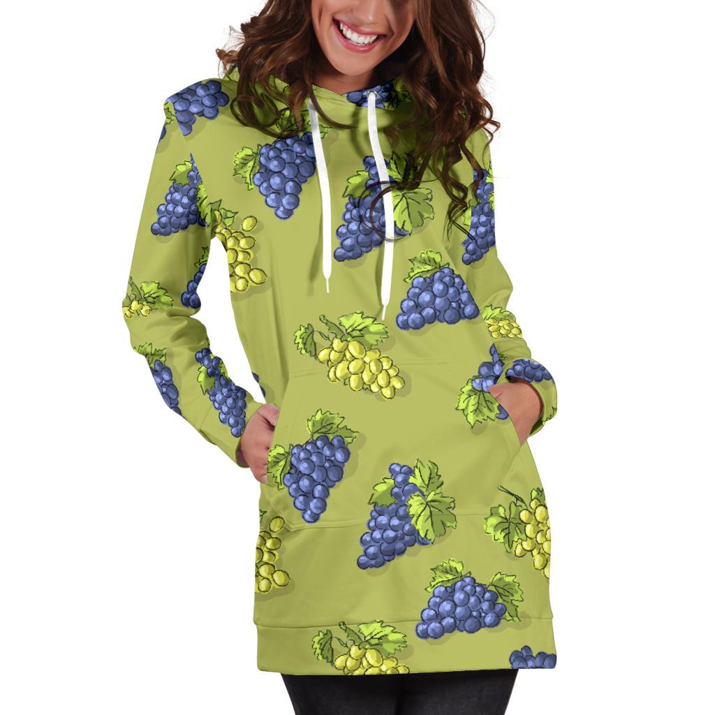 Grape Pattern Print Design GP08 Women Hoodie Dress