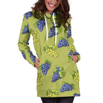 Grape Pattern Print Design GP08 Women Hoodie Dress