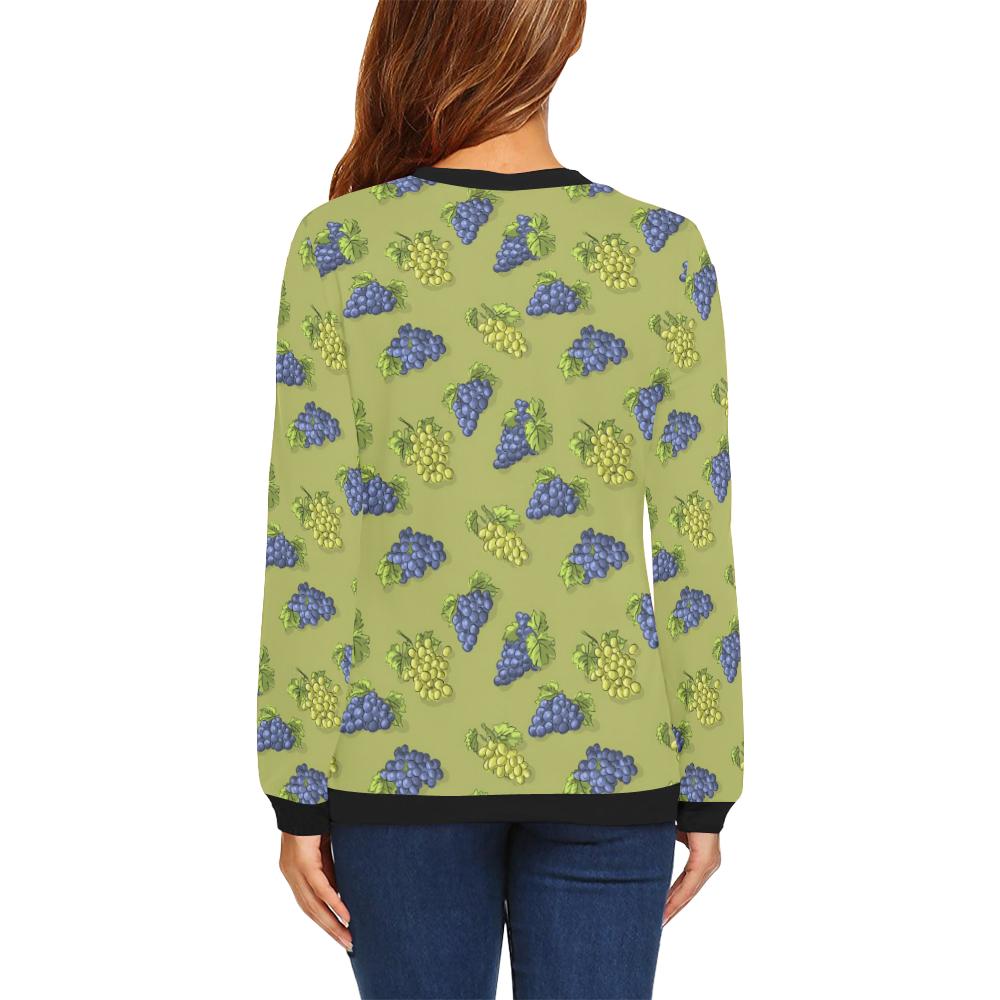Grape Pattern Print Design GP08 Women Long Sleeve Sweatshirt-JorJune