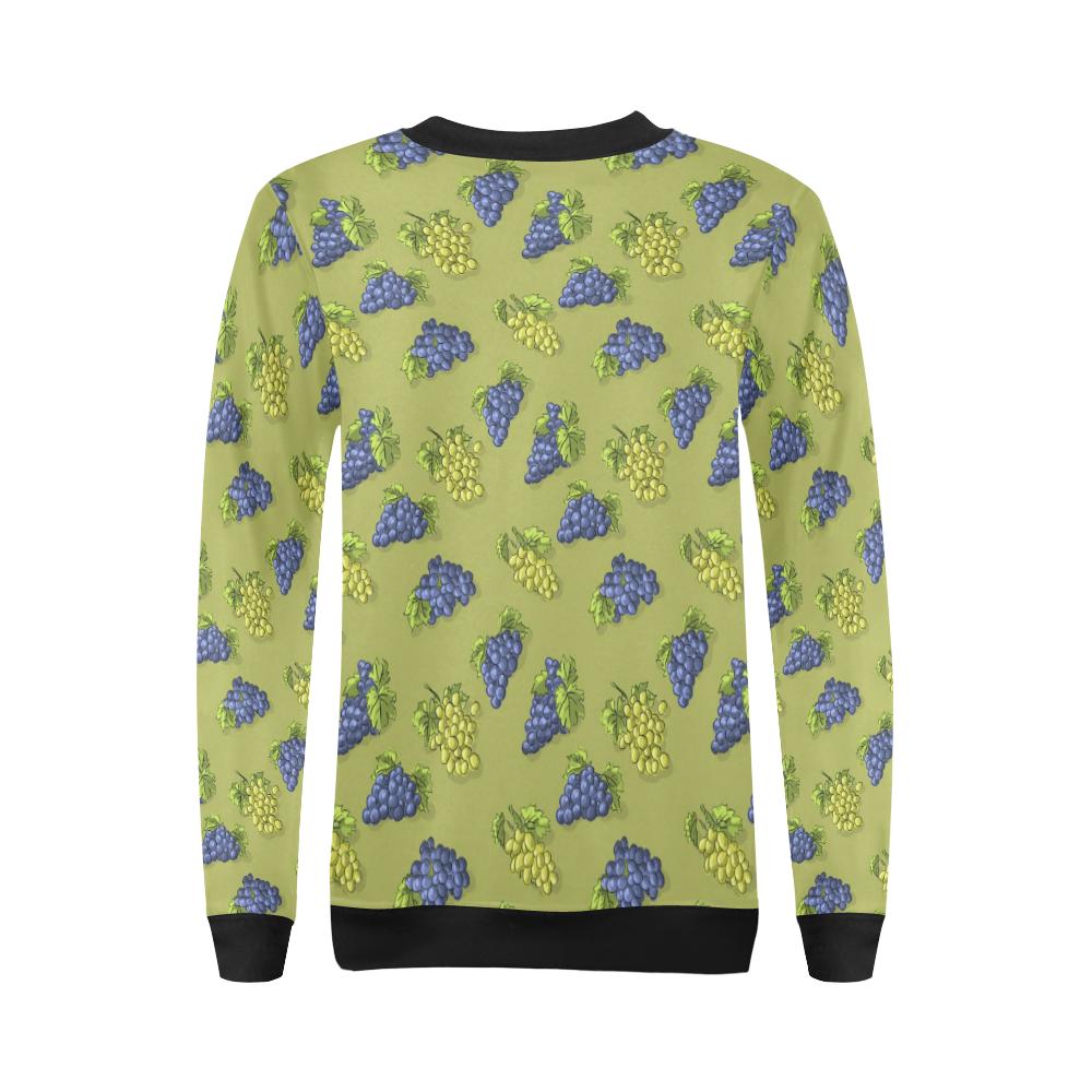 Grape Pattern Print Design GP08 Women Long Sleeve Sweatshirt-JorJune