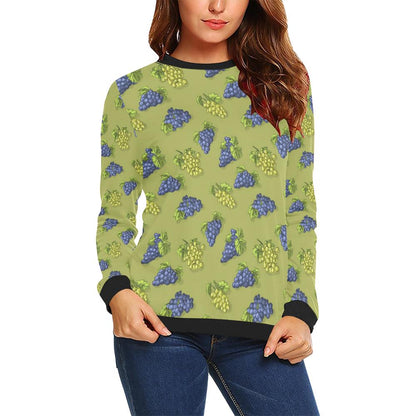 Grape Pattern Print Design GP08 Women Long Sleeve Sweatshirt-JorJune