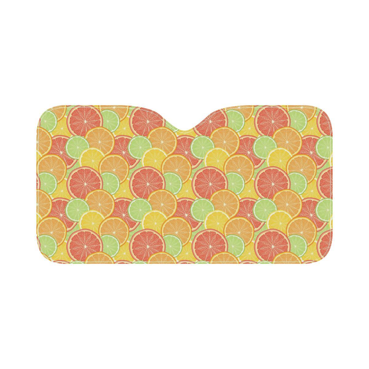 Grapefruit Pattern Print Design GF01 Car Sun Shade-JorJune