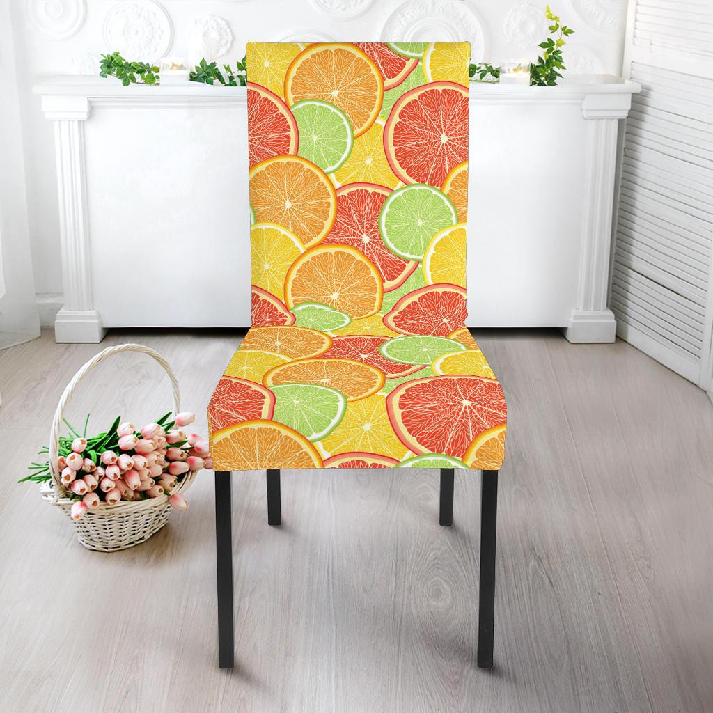 Grapefruit Pattern Print Design GF01 Dining Chair Slipcover-JORJUNE.COM