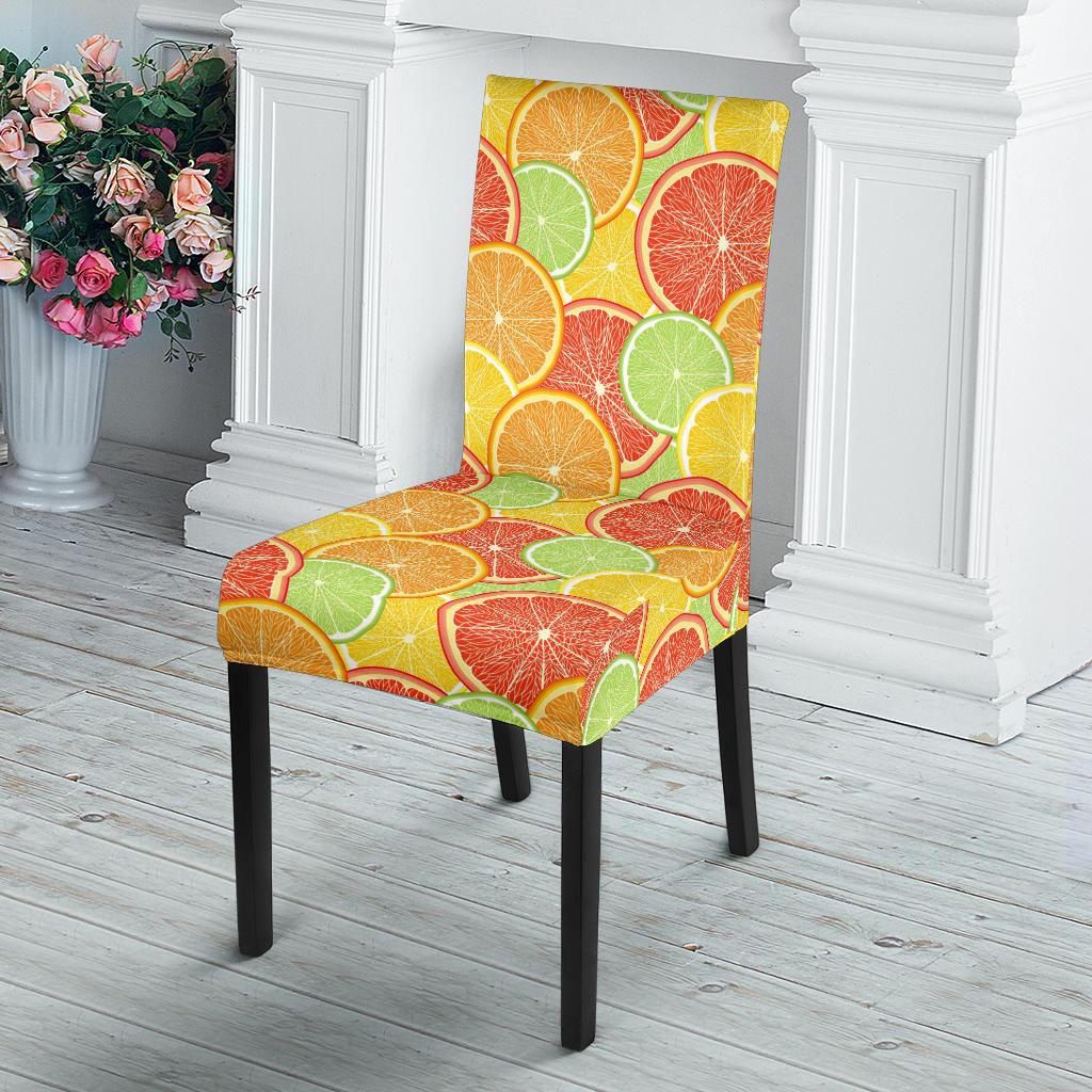 Grapefruit Pattern Print Design GF01 Dining Chair Slipcover-JORJUNE.COM