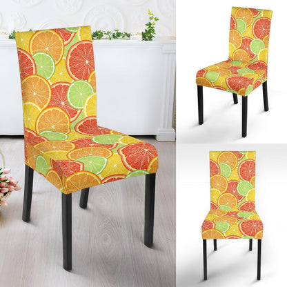 Grapefruit Pattern Print Design GF01 Dining Chair Slipcover-JORJUNE.COM