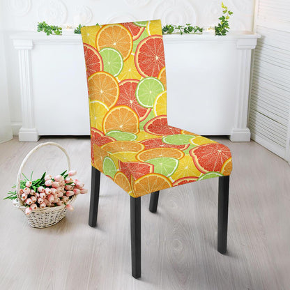 Grapefruit Pattern Print Design GF01 Dining Chair Slipcover-JORJUNE.COM