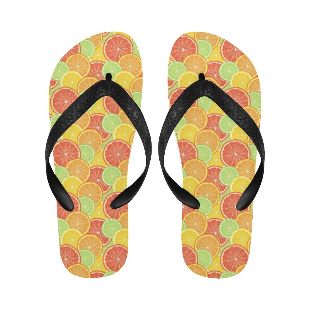 Grapefruit Pattern Print Design GF01 Flip Flops-JorJune