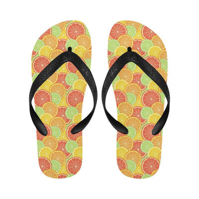 Grapefruit Pattern Print Design GF01 Flip Flops-JorJune