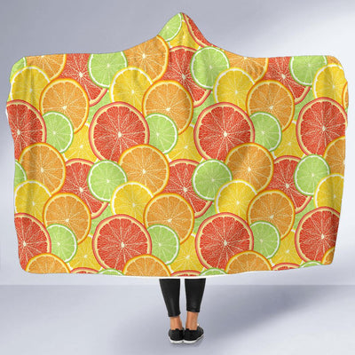 Grapefruit Pattern Print Design GF01 Hooded Blanket-JORJUNE.COM