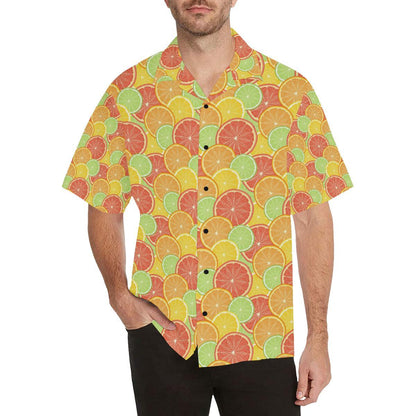 Grapefruit Pattern Print Design GF01 Men Hawaiian Shirt-JorJune