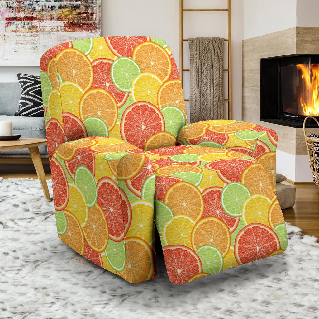 Grapefruit Pattern Print Design GF01 Recliner Slipcover-JORJUNE.COM