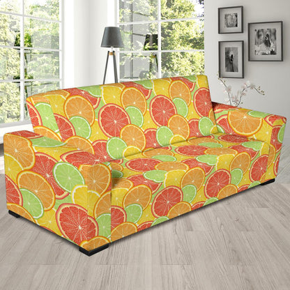 Grapefruit Pattern Print Design GF01 Sofa Slipcover-JORJUNE.COM