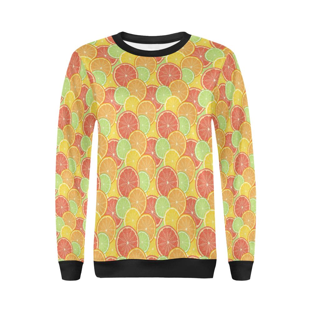 Grapefruit Pattern Print Design GF01 Women Long Sleeve Sweatshirt-JorJune