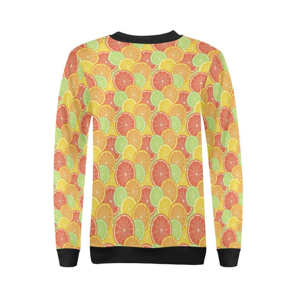 Grapefruit Pattern Print Design GF01 Women Long Sleeve Sweatshirt-JorJune