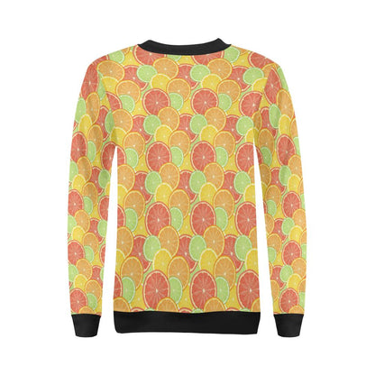 Grapefruit Pattern Print Design GF01 Women Long Sleeve Sweatshirt-JorJune