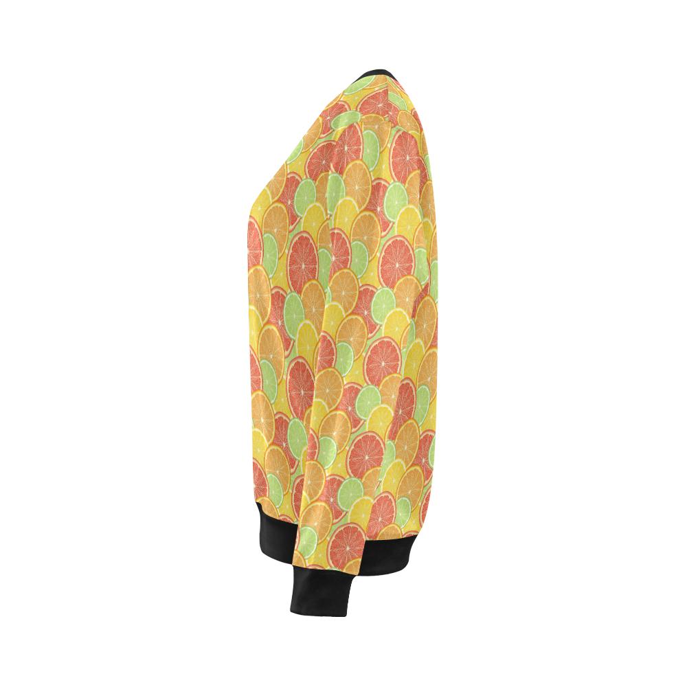 Grapefruit Pattern Print Design GF01 Women Long Sleeve Sweatshirt-JorJune