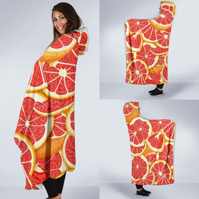 Grapefruit Pattern Print Design GF02 Hooded Blanket-JORJUNE.COM