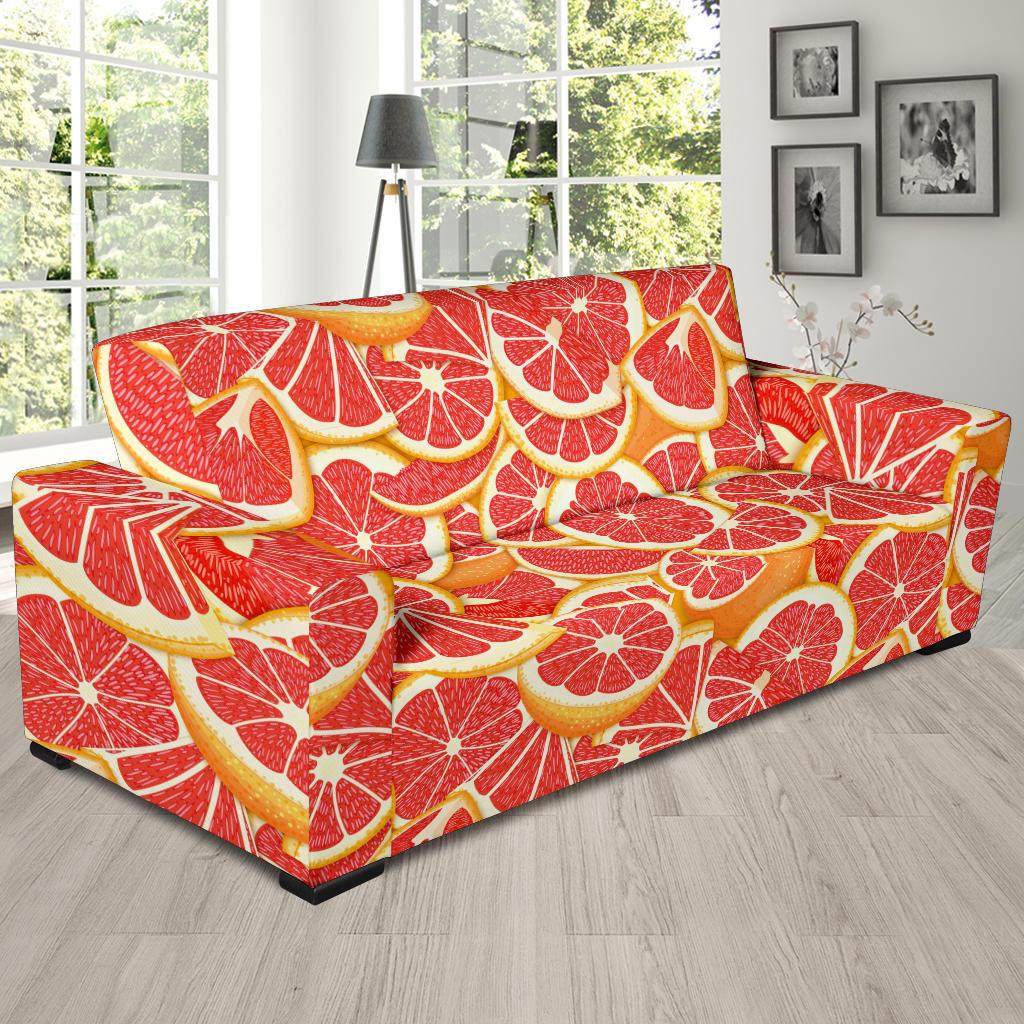 Grapefruit Pattern Print Design GF02 Sofa Slipcover-JORJUNE.COM