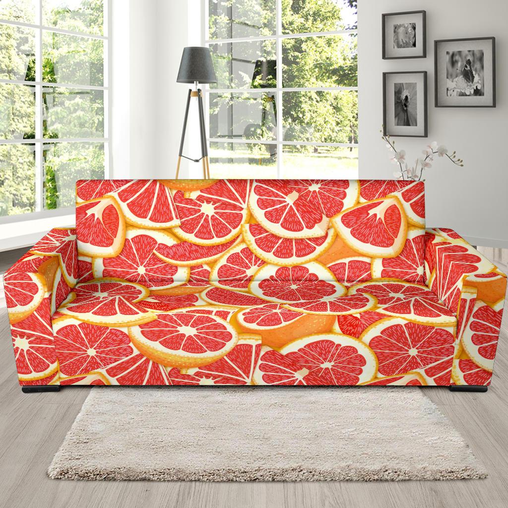 Grapefruit Pattern Print Design GF02 Sofa Slipcover-JORJUNE.COM