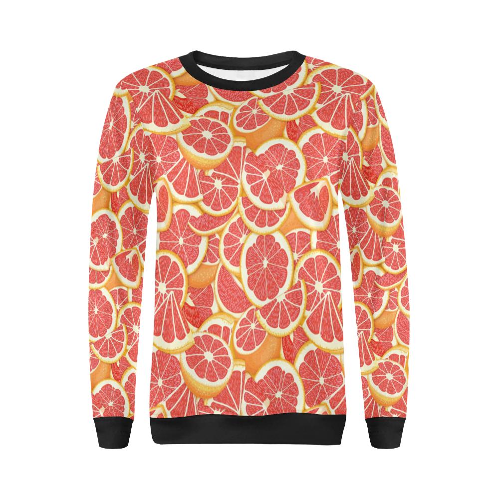 Grapefruit Pattern Print Design GF02 Women Long Sleeve Sweatshirt-JorJune