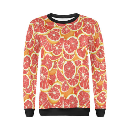Grapefruit Pattern Print Design GF02 Women Long Sleeve Sweatshirt-JorJune