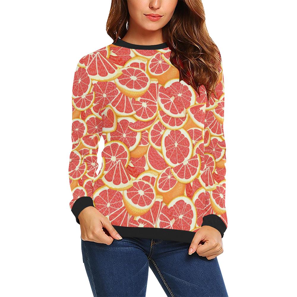 Grapefruit Pattern Print Design GF02 Women Long Sleeve Sweatshirt-JorJune