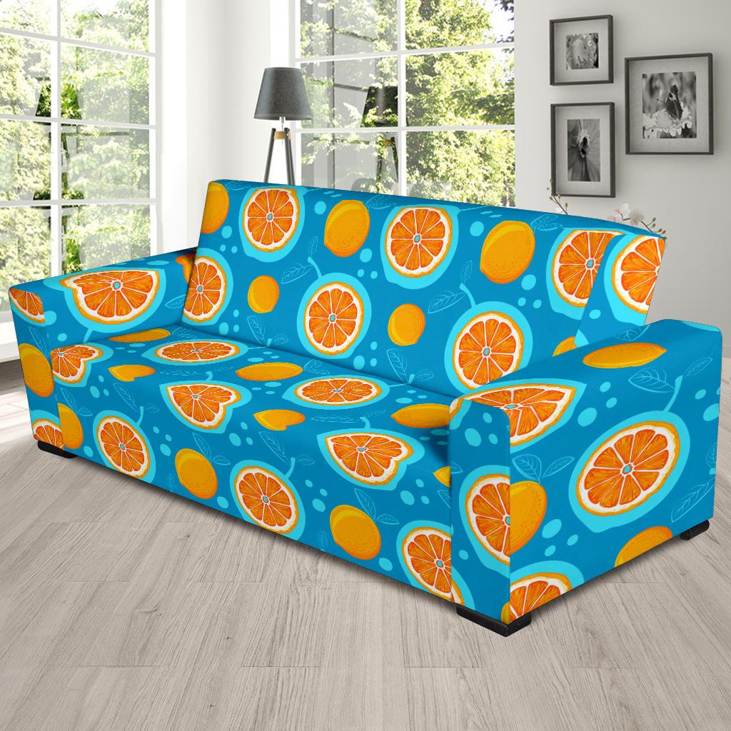 Grapefruit Pattern Print Design GF03 Sofa Slipcover-JORJUNE.COM