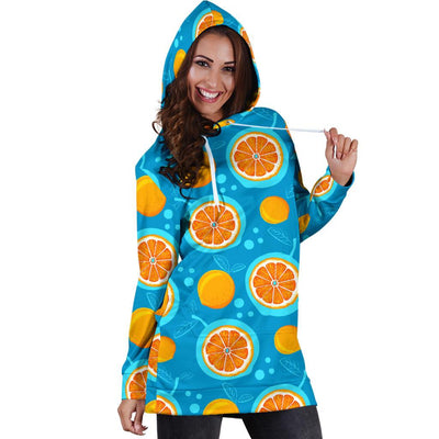 Grapefruit Pattern Print Design GF03 Women Hoodie Dress