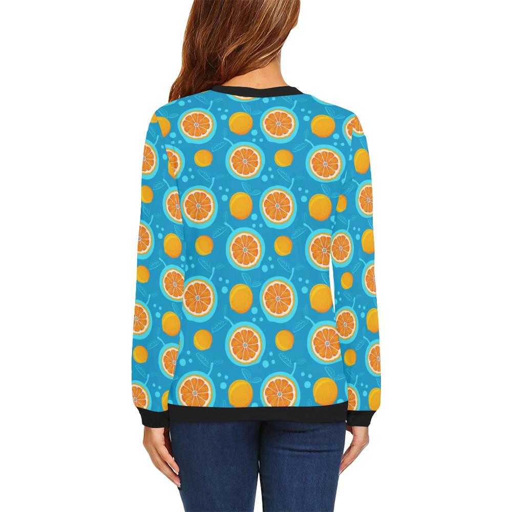 Grapefruit Pattern Print Design GF03 Women Long Sleeve Sweatshirt-JorJune