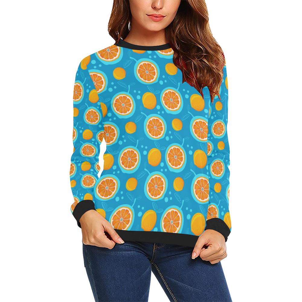 Grapefruit Pattern Print Design GF03 Women Long Sleeve Sweatshirt-JorJune