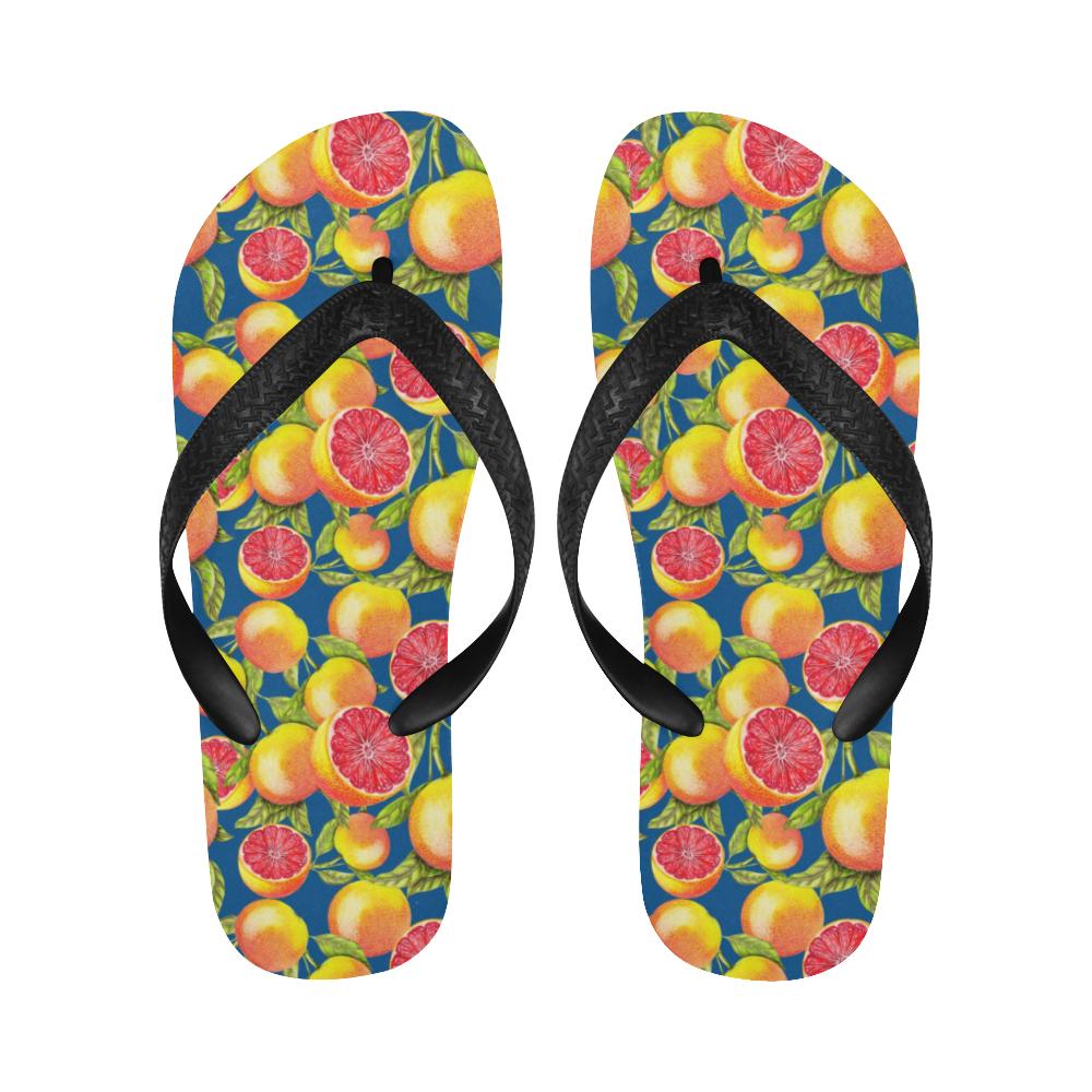 Grapefruit Pattern Print Design GF04 Flip Flops-JorJune