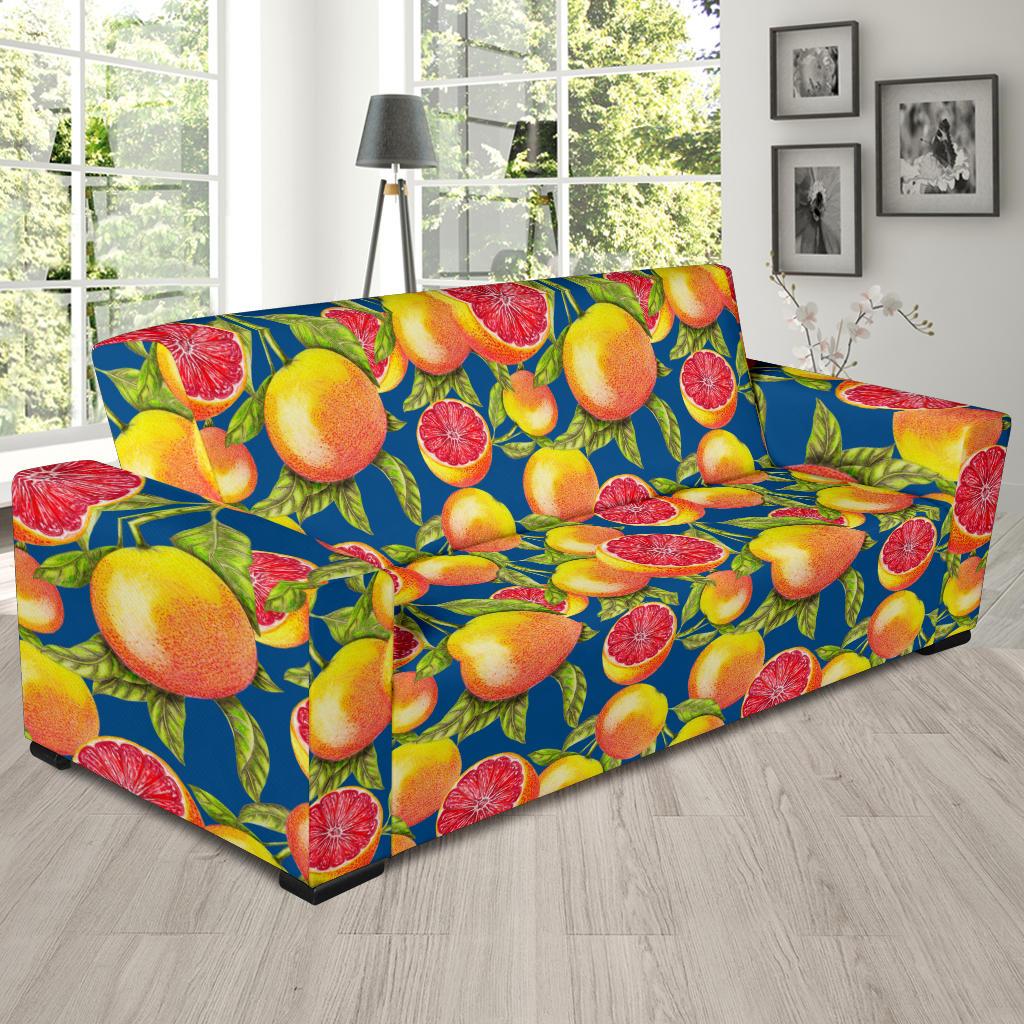 Grapefruit Pattern Print Design GF04 Sofa Slipcover-JORJUNE.COM