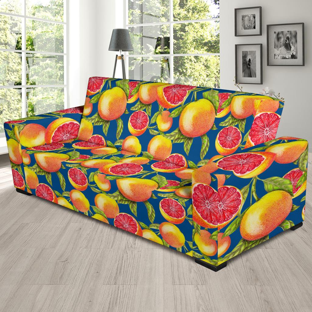 Grapefruit Pattern Print Design GF04 Sofa Slipcover-JORJUNE.COM