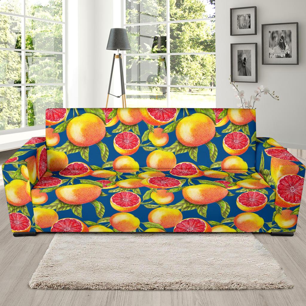 Grapefruit Pattern Print Design GF04 Sofa Slipcover-JORJUNE.COM