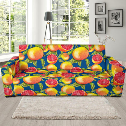 Grapefruit Pattern Print Design GF04 Sofa Slipcover-JORJUNE.COM