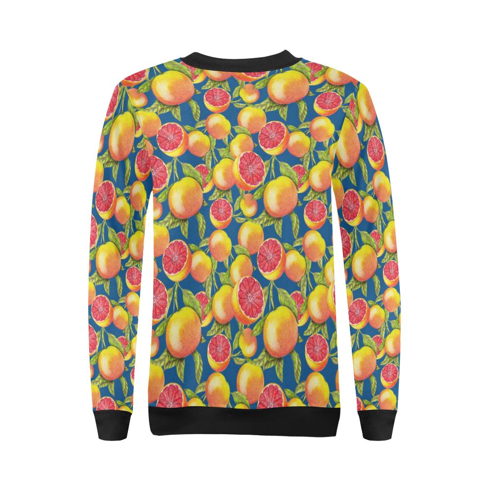 Grapefruit Pattern Print Design GF04 Women Long Sleeve Sweatshirt-JorJune