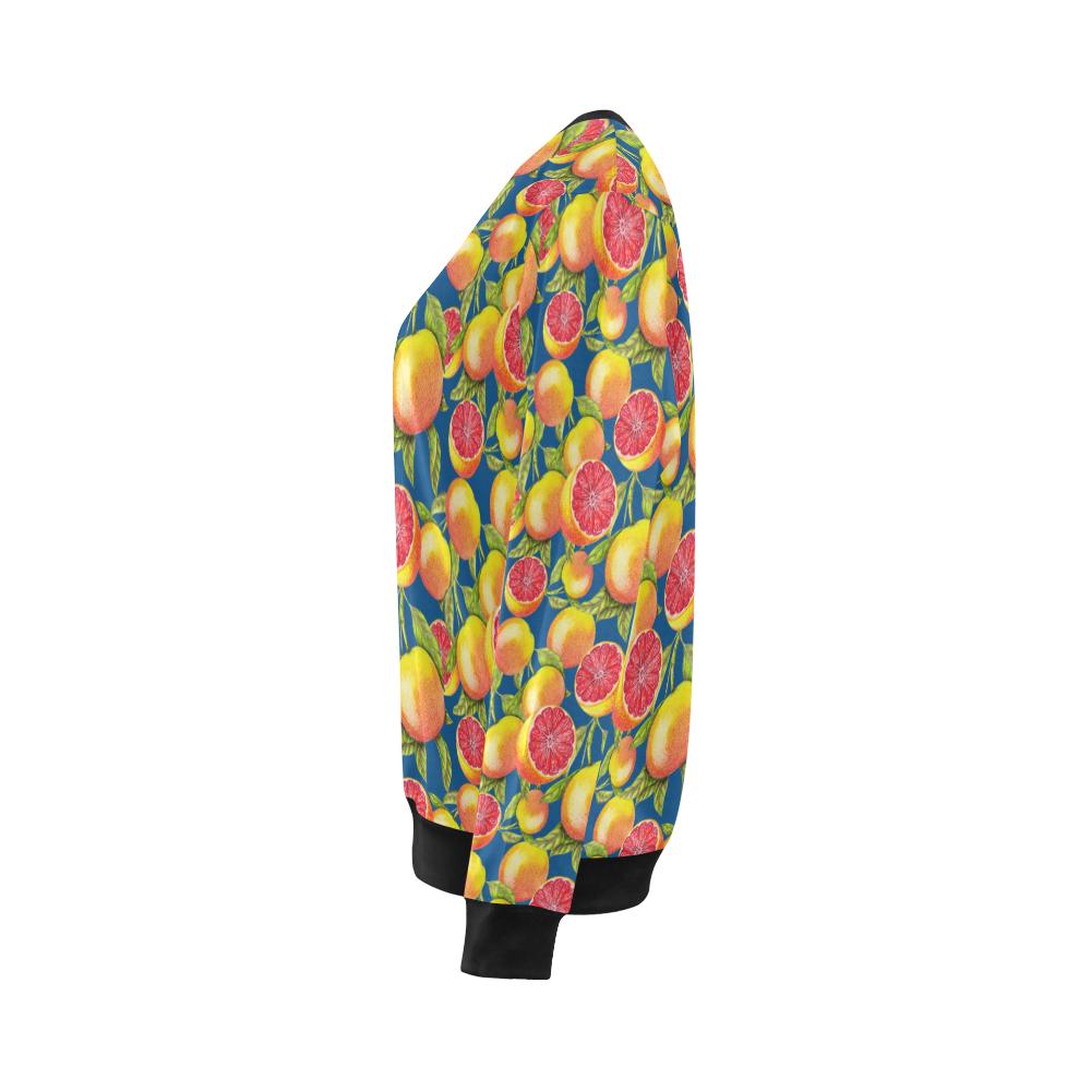 Grapefruit Pattern Print Design GF04 Women Long Sleeve Sweatshirt-JorJune